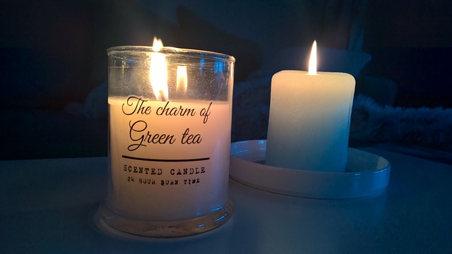 svíčka s vůní zeleného čaje